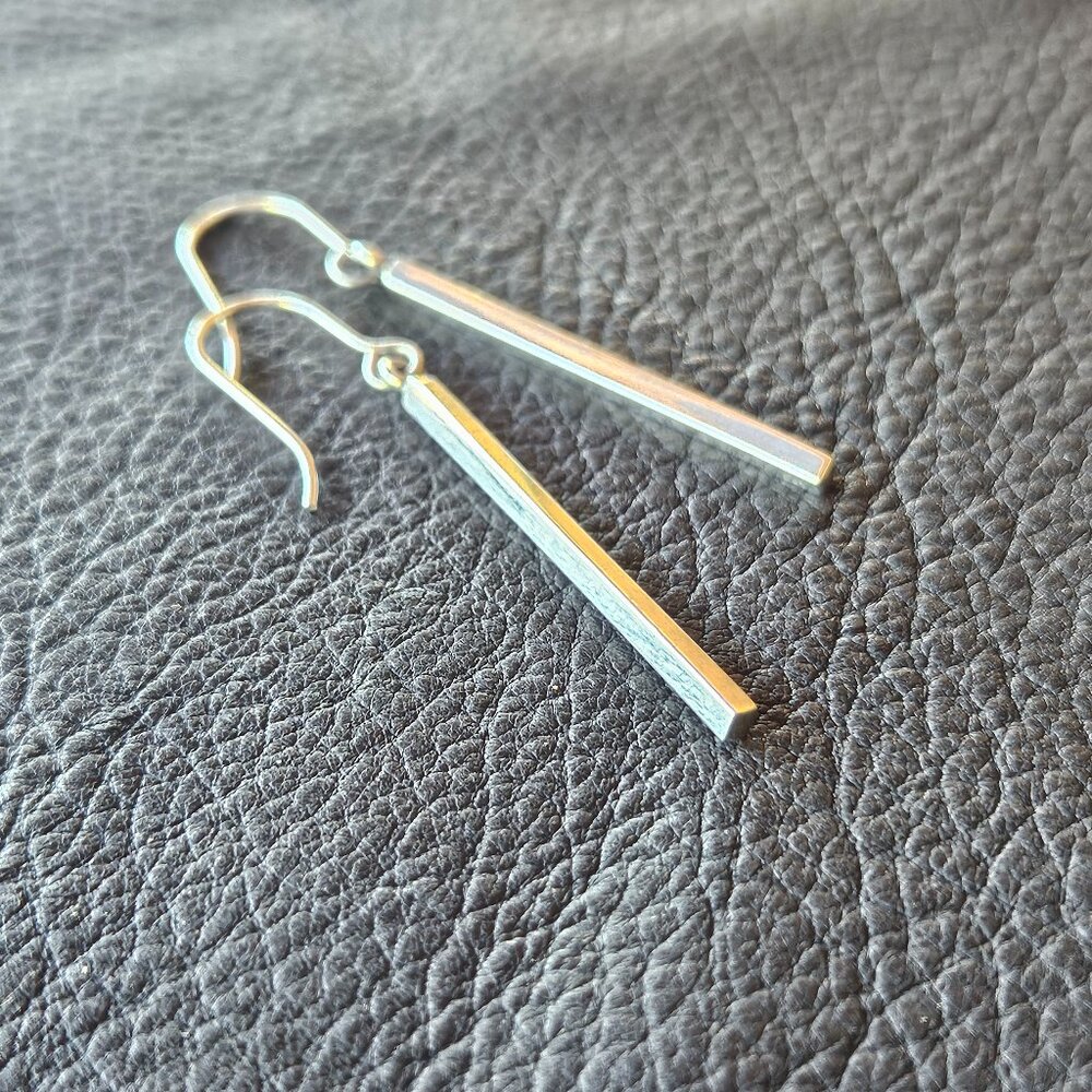 Sleek Silver Stick Earrings